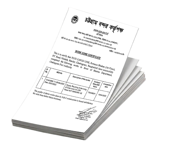 Work Done Certificate